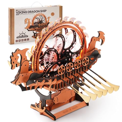 ROWOOD 3D Holzpuzzle für Erwachsene zum Zusammenbauen, Bastel-Modellset für Wikinger-Drachenschiff mit LED, Auffällliges Heimdeko, Einzigartiges Geschenk für Schiffsmodell-Enthusiasten ROWOOD 3D Holzpuzzle für Erwachsene zum Zusammenbauen, Bastel-Modellset für Wikinger-Drachenschiff mit LED, Auffällliges Heimdeko, Einzigartiges Geschenk für Schiffsmodell-Enthusiasten von rowood