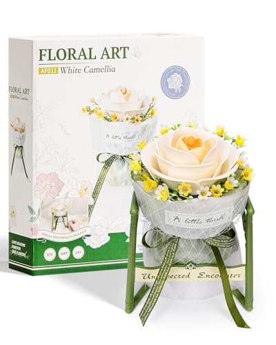 ROWOOD 3D Puzzle DIY Blumen Weiße Kamelie mit Ständer, Künstlerische Blumen Modellbausatz zu Montieren, Bausatz Handwerk Set für Erwachsene, Elegante Dekoration, Einzigartige ROWOOD 3D Puzzle DIY Blumen Weiße Kamelie mit Ständer, Künstlerische Blumen Modellbausatz zu Montieren, Bausatz Handwerk Set für Erwachsene, Elegante Dekoration, Einzigartige von rowood