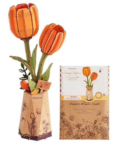 rowood 3D Puzzle Orange Tulpe, DIY-Blume Aus Holz, Modellbausätze Für Künstliche Blumen Zum Zusammenbauen Für Erwachsene, Beste Heimdekoration Und Valentinstags-Spielzeug-Geschenkset rowood 3D Puzzle Orange Tulpe, DIY-Blume Aus Holz, Modellbausätze Für Künstliche Blumen Zum Zusammenbauen Für Erwachsene, Beste Heimdekoration Und Valentinstags-Spielzeug-Geschenkset von rowood