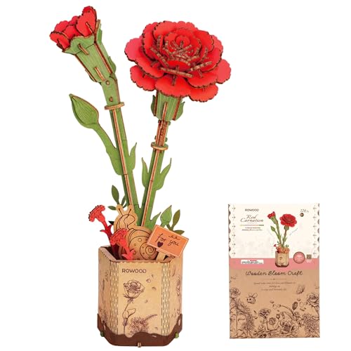 ROWOOD 3D Puzzle Rote Nelke, DIY-Blume Aus Holz, Modellbausätze Für Künstliche Blumen Zum Zusammenbauen Für Erwachsene, Beste Heimdekoration Und Valentinstags-Spielzeug-Geschenkset ROWOOD 3D Puzzle Rote Nelke, DIY-Blume Aus Holz, Modellbausätze Für Künstliche Blumen Zum Zusammenbauen Für Erwachsene, Beste Heimdekoration Und Valentinstags-Spielzeug-Geschenkset von rowood