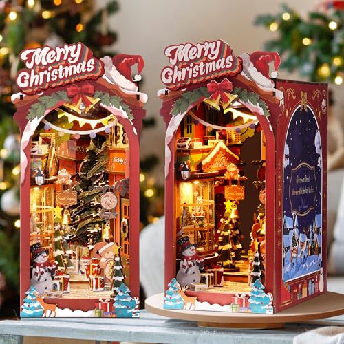 ROWOOD Book Nook Weihnachtsstraße, Booknook Kit Für Erwachsene Mit LED Beleuchtung, 3D Puzzle Modellbau, DIY Miniaturhaus, Heimdekoration Und Kreativen ROWOOD Book Nook Weihnachtsstraße, Booknook Kit Für Erwachsene Mit LED Beleuchtung, 3D Puzzle Modellbau, DIY Miniaturhaus, Heimdekoration Und Kreativen von rowood