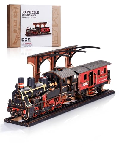ROWOOD Dampflok 3D Holzpuzzle, Holzeisenbahn Modellbausätze Für Erwachsene Zum Bauen, Vintage Bastelset Für Handwerksmodelle, DIY Weihnachts Und Geburtstagsgeschenke Für Männer Und Jungen ROWOOD Dampflok 3D Holzpuzzle, Holzeisenbahn Modellbausätze Für Erwachsene Zum Bauen, Vintage Bastelset Für Handwerksmodelle, DIY Weihnachts Und Geburtstagsgeschenke Für Männer Und Jungen von rowood
