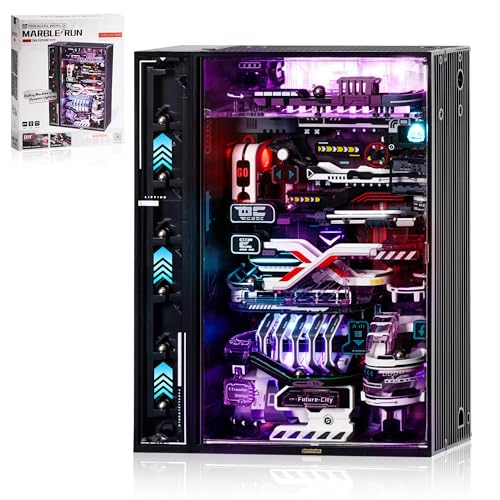 ROWOOD Murmelbahn Die Zukunftsstadt Elektrische Modellbausätze für Erwachsene und Kinder, 3D-Puzzle mit LED, Cyberpunk-Miniaturstadt mit Multi-Kombination, Kreatives Geschenk für Ihn ROWOOD Murmelbahn Die Zukunftsstadt Elektrische Modellbausätze für Erwachsene und Kinder, 3D-Puzzle mit LED, Cyberpunk-Miniaturstadt mit Multi-Kombination, Kreatives Geschenk für Ihn von rowood