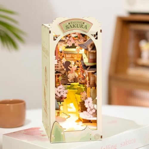 RoWood Book Nook Kit | 3D Puzzle DIY Booknook Buchstütze Modellbausatz aus Holz | Miniatur Haus Kit Book Nook Bastelset - Falling Sakura RoWood Book Nook Kit | 3D Puzzle DIY Booknook Buchstütze Modellbausatz aus Holz | Miniatur Haus Kit Book Nook Bastelset - Falling Sakura von rowood