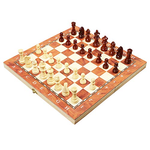 rparty Magnetisches Schachbrett, 3-in-1, Schachbrett und Damen, Backgammon, mit Laptop, faltbar, für Kinder und Erwachsene von rparty