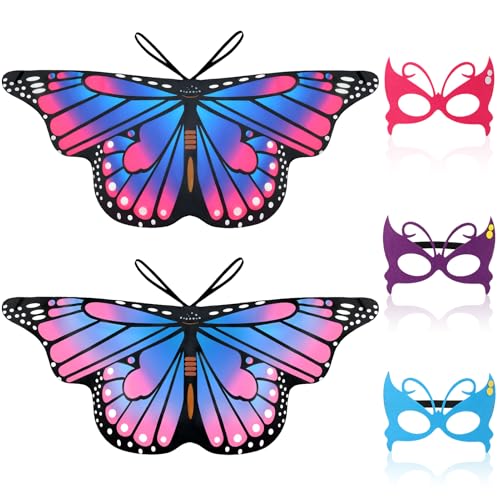 ruggito 2 Stück Schmetterlingsflügel Kinder und 3 Stück Schmetterlings Gesichtsbedeckungen Set, Schmetterlingsflgel Flgel Kostm, Schmetterling Pixie Cape Mädchen, Festival Kostüm Partei Kinder, Rosa ruggito 2 Stück Schmetterlingsflügel Kinder und 3 Stück Schmetterlings Gesichtsbedeckungen Set, Schmetterlingsflgel Flgel Kostm, Schmetterling Pixie Cape Mädchen, Festival Kostüm Partei Kinder, Rosa von ruggito