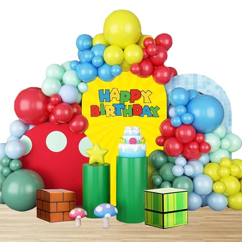 Super Luftballons Bogen Girlanden Set für Geburtstagspartys Mushroom Geburtstagsballons Dekorationen Party Gegenstände Zum Thema Super Luftballons Bogen Girlanden Set für Geburtstagspartys Mushroom Geburtstagsballons Dekorationen Party Gegenstände Zum Thema von ruhoup