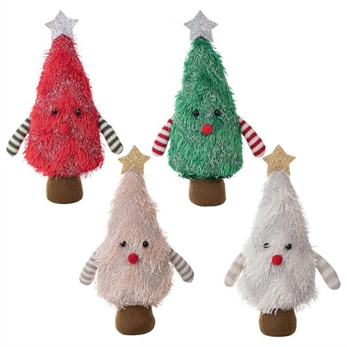 rujjftsy Weihnachtsbaum-Plüschpuppe Ornament, Weihnachtsbaum-förmige Sammlerpuppe, niedliche Plüsch-Weihnachtsbäume Puppen, weiche Bäume, Design-Figur, Puppen, Desktop-Dekoration für Zuhause, Büro von rujjftsy