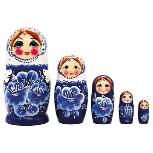 rukauf Blaue Blumen Matrjoschka Matröschka Matroschka Babuschka 18cm Höhe - 5 Holz-Puppen - Verschiedene Motive - Holzpuppe Матрёшка Matruschka rukauf Blaue Blumen Matrjoschka Matröschka Matroschka Babuschka 18cm Höhe - 5 Holz-Puppen - Verschiedene Motive - Holzpuppe Матрёшка Matruschka von rukauf