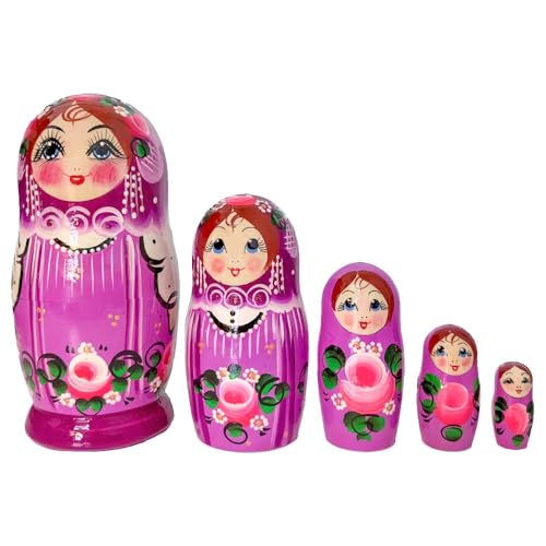 rukauf Fliederfarbener Sarafan Matrjoschka Matröschka Matroschka Babuschka 18cm Höhe - 5 Holz-Puppen - Verschiedene Motive - Holzpuppe Матрёшка Matruschka rukauf Fliederfarbener Sarafan Matrjoschka Matröschka Matroschka Babuschka 18cm Höhe - 5 Holz-Puppen - Verschiedene Motive - Holzpuppe Матрёшка Matruschka von rukauf