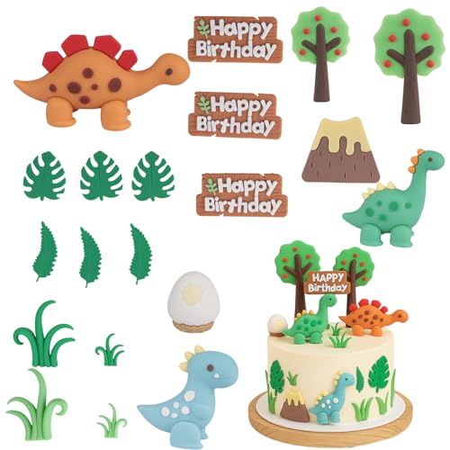 Dinosaurier Tiere Kuchen deko Dschungel Geburtstag Deko, Dschungel Themed Tortendeko für Party Kinder Mädchen Baby Dinosaurier Tiere Kuchen deko Dschungel Geburtstag Deko, Dschungel Themed Tortendeko für Party Kinder Mädchen Baby von runpeak