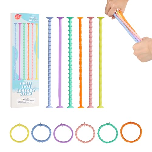 6 Stück Sensorische Fidget Sticks - Stretch Fidget Toys Set, Anti Stress Spielzeug Kinder, Autismus Spielzeug Stressabbau Sensorik Mit Texturiertem Design, Classroom Travel Essentials 6 Stück Sensorische Fidget Sticks - Stretch Fidget Toys Set, Anti Stress Spielzeug Kinder, Autismus Spielzeug Stressabbau Sensorik Mit Texturiertem Design, Classroom Travel Essentials von runpeak