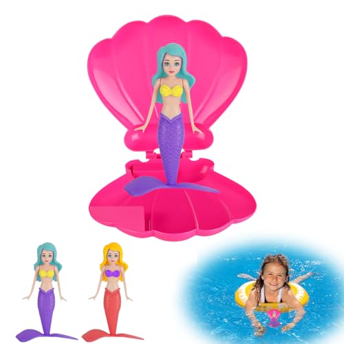 Meerjungfrau Pool Spielzeug Muschel - 2 Magische Spinnende Mermaid Princess and 1 Rosa Muschel, Meerjungfrauen Poolspielzeuge für Kinder, Sommer Schwimm Wasserspielzeug Meerjungfrau Pool Spielzeug Muschel - 2 Magische Spinnende Mermaid Princess and 1 Rosa Muschel, Meerjungfrauen Poolspielzeuge für Kinder, Sommer Schwimm Wasserspielzeug von runpeak