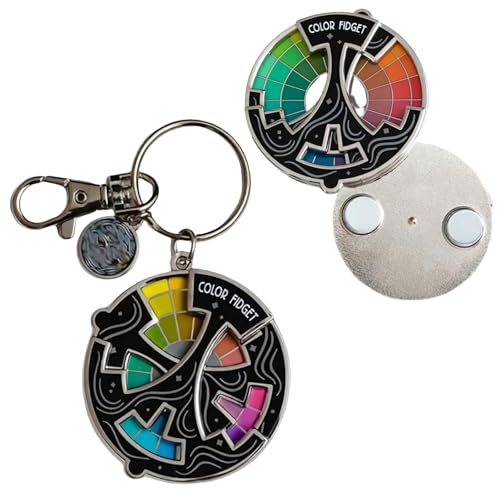 20 Farbtöne Colo R Wheel Spinner, identifiziert schnell tonale Beziehungen, farbige Fidget-Emaille-Pin, kreative Farbe, Fidget-Rad, Anstecknadeln, lindert Stress, geeignet für Künstler, Maler von runsion