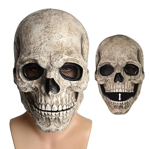 Scary Halloween Gesichtsabdeckung für mehr als 8 Jahre alte Halloween -Schädel -Schädel -Gesichtsabdeckung mit beweglichen Kiefer Volle gruselige Skelett gruselige Masque Kopfbedeckung für Cosplay -K Scary Halloween Gesichtsabdeckung für mehr als 8 Jahre alte Halloween -Schädel -Schädel -Gesichtsabdeckung mit beweglichen Kiefer Volle gruselige Skelett gruselige Masque Kopfbedeckung für Cosplay -K von rupusiner