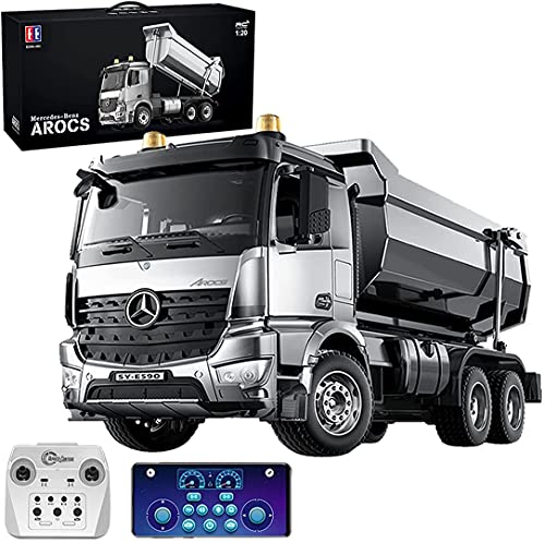 s-idee® E590-003 Mercedes Arocs Rc Dump Truck Metall Kipper 1:20 LKW 10 Kanal Kipplader Double E CADA E-590 von s-idee