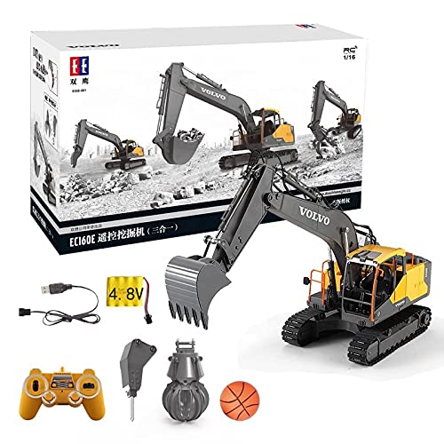 s-idee E568-003 1/16 Volvo Licensed Rc Schaufelbagger mit voller Funktion 3 Anbauteile und Ball, Bagger mit Fernsteuerung und Holzgreifer ferngesteuert mit Akku und Ladegerät s-idee E568-003 1/16 Volvo Licensed Rc Schaufelbagger mit voller Funktion 3 Anbauteile und Ball, Bagger mit Fernsteuerung und Holzgreifer ferngesteuert mit Akku und Ladegerät von s-idee