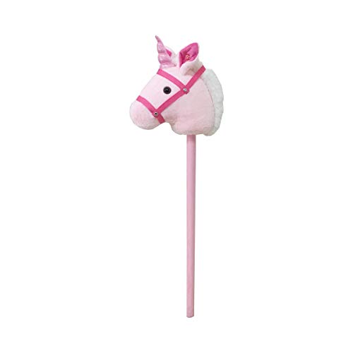 sOlini Steckenpferd Einhorn mit Sound Steckeneinhorn mit Pferde-Geräusch rosa/pink/weiß von sOlini