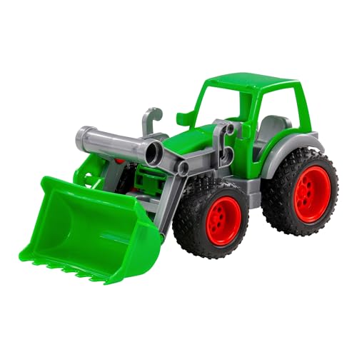 sOlini Traktor Farmer Technic mit Gummireifen - mit beweglicher Schaufel - zm Lernen motorische Abläufe - aus Kunststoff - ab 12 Monaten von sOlini