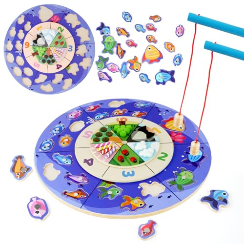sacemontic Montessori Spielzeug ab 12 3 4 5 Jahre Magnetische Angelspiel Holz Magnetspiel Magnete Motorikspielzeug Sortierspiel Kinderspielzeug für Kinder sacemontic Montessori Spielzeug ab 12 3 4 5 Jahre Magnetische Angelspiel Holz Magnetspiel Magnete Motorikspielzeug Sortierspiel Kinderspielzeug für Kinder von sacemontic