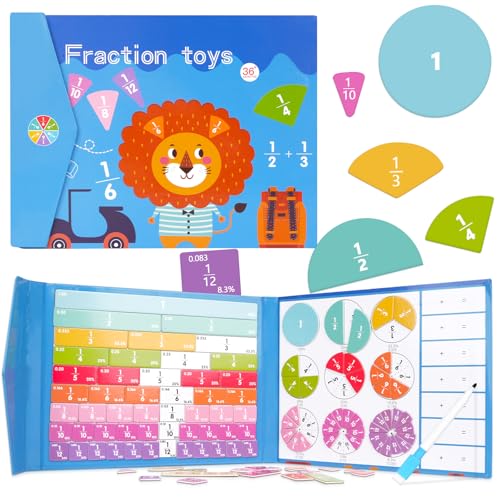 Mathematik-Ressourcen, Bruchrechnen Material Magnetisch, Montessori Material Mathematik, Rechenmeister Magnet Mathe Spiel, Bruchkreise für Kinder Lernen, Geschenke zur Einschulung von sacemontic