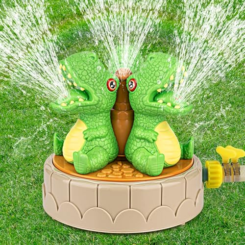 Wasserspielzeug Garten für Gartenschlauch– Dinosaurier Sprinkler Wasserspiel für Draußen, Wasserspielzeug Dino, Outdoor Spielzeug für Kinder ab 3 4 5 6 7 8 Jahren Junge und Mädchen von sacemontic