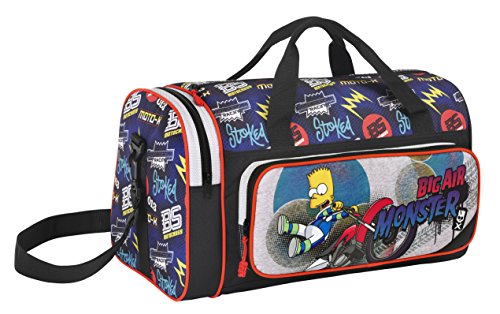 safta Die Simpsons Bart Schule Sporttasche Reisetasche Bart Homer (09) Super Durchscheinendes Organzaband von safta