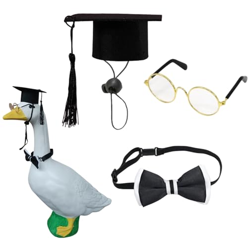 saibunratus Abschlussveranda Ente Kostüm | Abschlusshut und Fliege Set | Süßer College Hut mit Brille, Kunstrasen Dekoration saibunratus Abschlussveranda Ente Kostüm | Abschlusshut und Fliege Set | Süßer College Hut mit Brille, Kunstrasen Dekoration von saibunratus