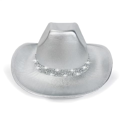 saibunratus Cosplay Cowboyhut Filz Cosplay Glitzer Disco Outfit Stilvoller Western-Themed Cowboyhut für Halloween Rollenspiele für Männer Frauen Erwachsene von saibunratus