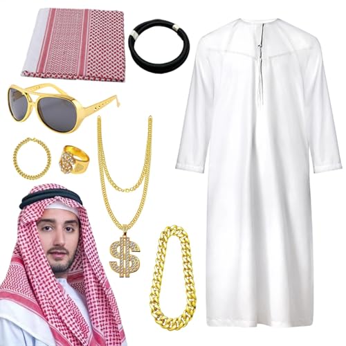 saibunratus -Kostüm, arabisches Erwachsenenkostüm-Set für Halloween, kreatives -Kleidung, Stirnband-Set für Versammlungen, Verkleidungen saibunratus -Kostüm, arabisches Erwachsenenkostüm-Set für Halloween, kreatives -Kleidung, Stirnband-Set für Versammlungen, Verkleidungen von saibunratus