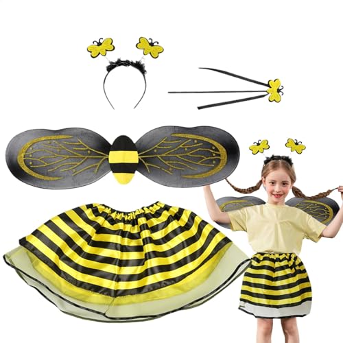 saibunratus -Outfit für Mädchen, schickes Outfit mit Flügeln, Stirnband, niedliches Kostüm-Set, Halloween-Zubehör für Rollenspiele, Partyzubehör für Kinder und Mädchen saibunratus -Outfit für Mädchen, schickes Outfit mit Flügeln, Stirnband, niedliches Kostüm-Set, Halloween-Zubehör für Rollenspiele, Partyzubehör für Kinder und Mädchen von saibunratus