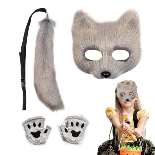 saibunratus Plüsch Wolf Gesicht Abdeckung Kit Faux Feder Weiche Katze Party Kleidung Cosplay Zubehör Realistische Tierkopfabdeckung für Halloween Kostümpartys und Cosplay saibunratus Plüsch Wolf Gesicht Abdeckung Kit Faux Feder Weiche Katze Party Kleidung Cosplay Zubehör Realistische Tierkopfabdeckung für Halloween Kostümpartys und Cosplay von saibunratus