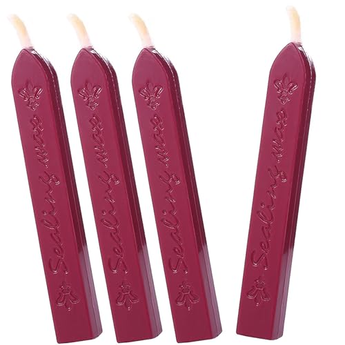 Wachs für Siegel,Wachssiegel Wachs,Sealing Wax,Siegelwachs Rot,Siegellack,Stempel Wachs,Siegelwachsstäbe mit Dochten,für Retro Vintage Wachs Siegel Stempel und Brief,Einladungen,Paket (4Pcs,Rotwein) Wachs für Siegel,Wachssiegel Wachs,Sealing Wax,Siegelwachs Rot,Siegellack,Stempel Wachs,Siegelwachsstäbe mit Dochten,für Retro Vintage Wachs Siegel Stempel und Brief,Einladungen,Paket (4Pcs,Rotwein) von saizone