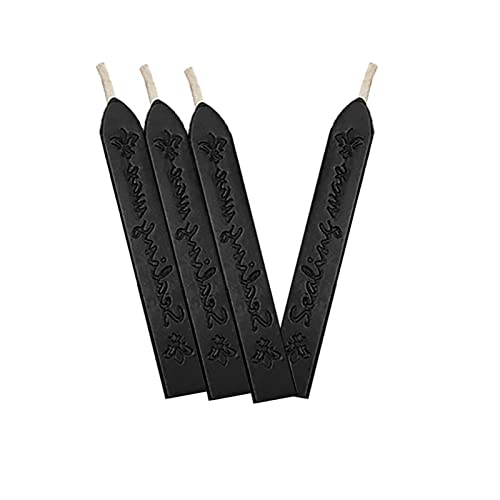Wachs für Siegel,Wachssiegel Wachs,Sealing Wax,Siegelwachs Schwarz,Siegellack,Stempel Wachs,Siegelwachsstäbe mit Dochten,für Retro Vintage Wachs Siegel Stempel und Brief,Einladungen,Paket(4,Schwarz) Wachs für Siegel,Wachssiegel Wachs,Sealing Wax,Siegelwachs Schwarz,Siegellack,Stempel Wachs,Siegelwachsstäbe mit Dochten,für Retro Vintage Wachs Siegel Stempel und Brief,Einladungen,Paket(4,Schwarz) von saizone