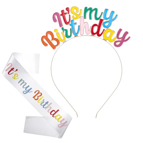 salbsever 2Pcs Geburtstagkrone Schärpe Geburtstag Deko Set schärpe bedrucken für erwachsene salbsever 2Pcs Geburtstagkrone Schärpe Geburtstag Deko Set schärpe bedrucken für erwachsene von salbsever