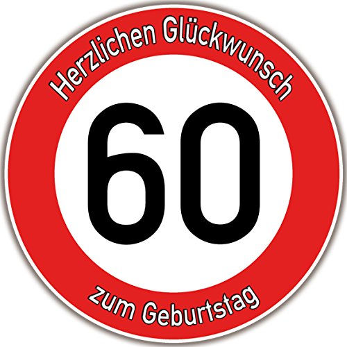 Tortenaufleger Fototorte Tortenbild Warnschild 60. Geburtstag rund 20 cm GB09 (Zuckerpapier) von sales-world24