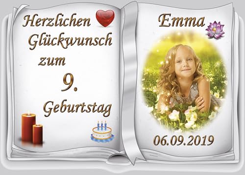 Tortenaufleger Fototorte Tortenbild zum Geburtstag Buchform DIN A5 G29 (Zuckerpapier) von sales-world24