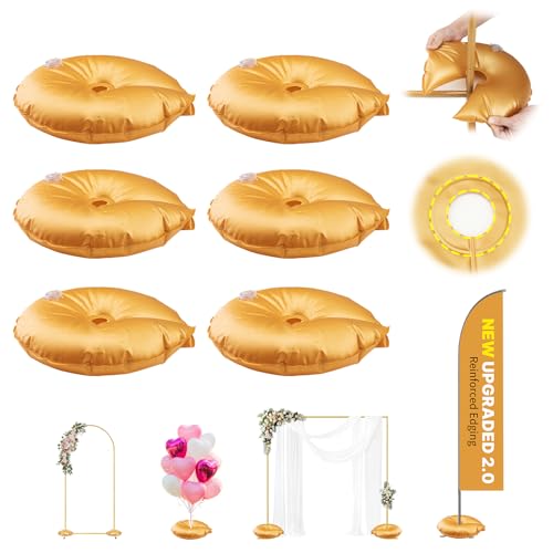 6 Stück verdickte Wassergewichtbeutel für Bogenhintergrund, Ballonbogengewichte für Hochzeit, Geburtstag, Party, strapazierfähig, mit Wasser befüllbar, unzerbrechliche Basis für Ballonsäulenständer von sansaieco