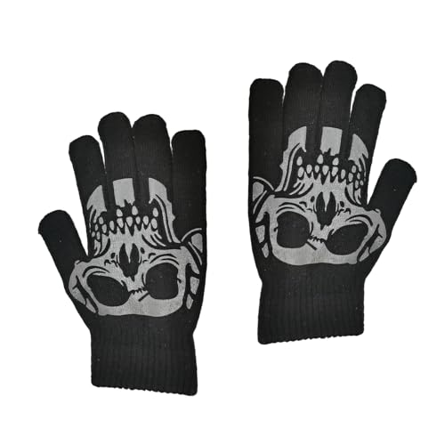Halloween Totenkopf Handschuhe Totenkopf Knochen Handschuhe Halloween Kostüme Rollenspiel Zubehör Geeignet für Jungen, Mädchen und Kinder von sanvpwsan