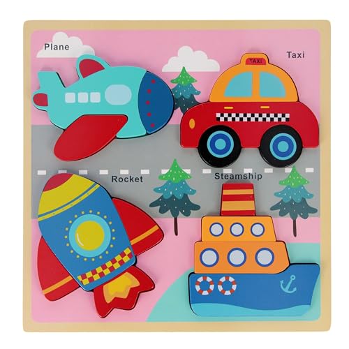 Baby-Puzzle aus Holz, Large Lernpuzzle, 8m+ Bambam (Fahrzeuge, Uni) von sarcia.eu