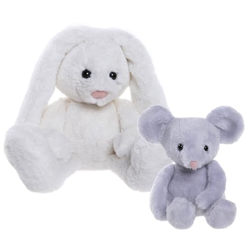 Charlie Bears, Set mit Zwei Kuscheltieren aus der Serie Bear&Me: Hase Bunny und Maus Pip – Plüschtiere ideal für Kinder (A) von sarcia.eu
