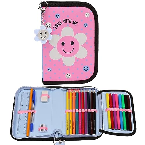 Smile Federmäppchen mit einer Klappe, Zubehör und Schlüsselring Smile Federmäppchen mit einer Klappe, Zubehör und Schlüsselring von sarcia.eu