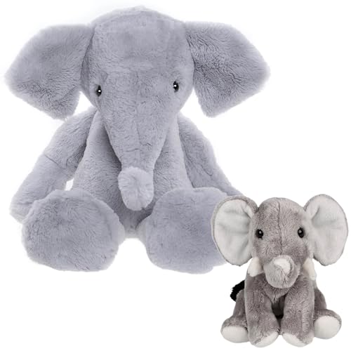 sarcia.eu Charlie Bears, Set mit Zwei Kuscheltieren aus den Serien Bear&Me und Cuddle Cubs, Elefant – ideal für Babys und Kinder (A) von sarcia.eu