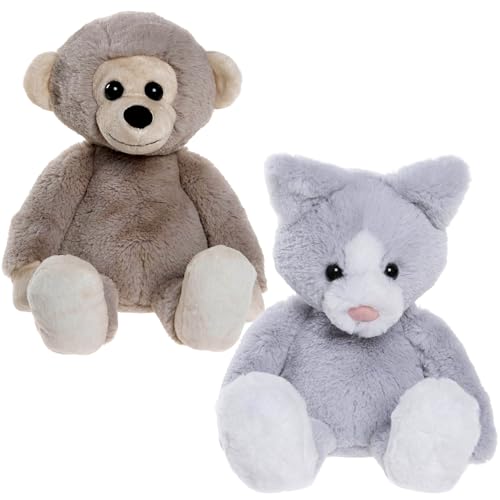 sarcia.eu Charlie Bears, Set mit Zwei Kuscheltieren aus der Serie Bear&Me: AFFE Cheeky und Katze Puddy – Plüschtiere ideal für Kinder (B) von sarcia.eu