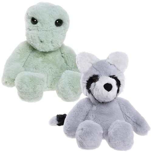 sarcia.eu Charlie Bears, Set mit Zwei Kuscheltieren aus der Serie Bear&Me: Frosch Freddie und Waschbär Riley Plüschtiere ideal für Kinder (C) von sarcia.eu