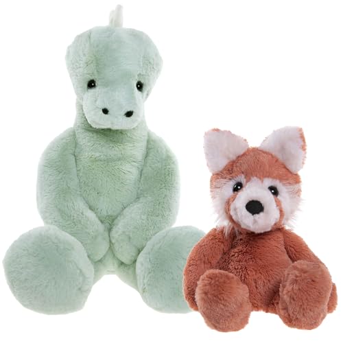 sarcia.eu Charlie Bears Set mit Zwei Kuscheltieren aus der Serie Bear&Me: Panda Ronnie und Stegosaurus Stevie Plüschtiere ideal für Kinder (D) von sarcia.eu