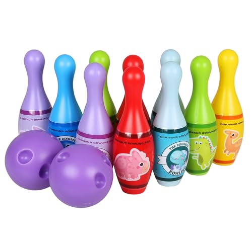 sarcia.eu Dinosaurier Bowling Set für Kinder, Geschicklichkeitsspiel, 10 Kegel + 2 Kugeln, 3+ (Dinozaur) von sarcia.eu