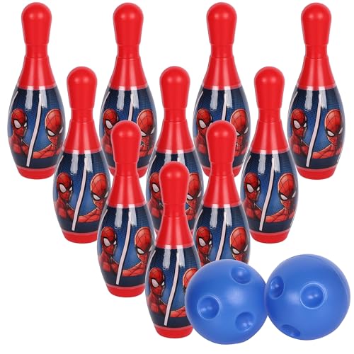 sarcia.eu Marvel Spider-Man MINI Set Kegeln, Bowling für Kinder, Geschicklichkeitsspiel, 10 Kegel + 2 Kugeln, 3+ (Spider-Man) von sarcia.eu
