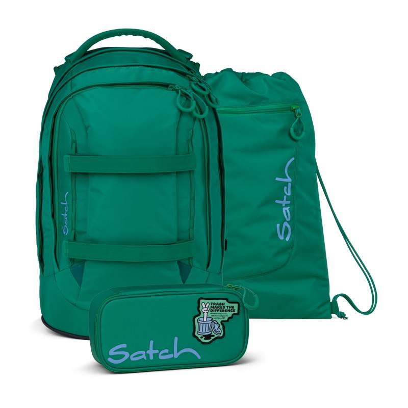 satch Schulrucksack Set pack Fearless Green 3tlg. - Special Edition von satch
