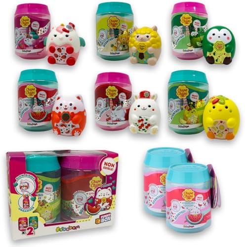 #sbabam Funny Box Chupa Chups Sparkling Squishy, ​​Stifthalterdosen mit weichen, duftenden, langsam aufsteigenden Anti-Stress-Squishy-Puppen, 2 Stück – Spielzeug für Jungen und Mädchen von #sbabam